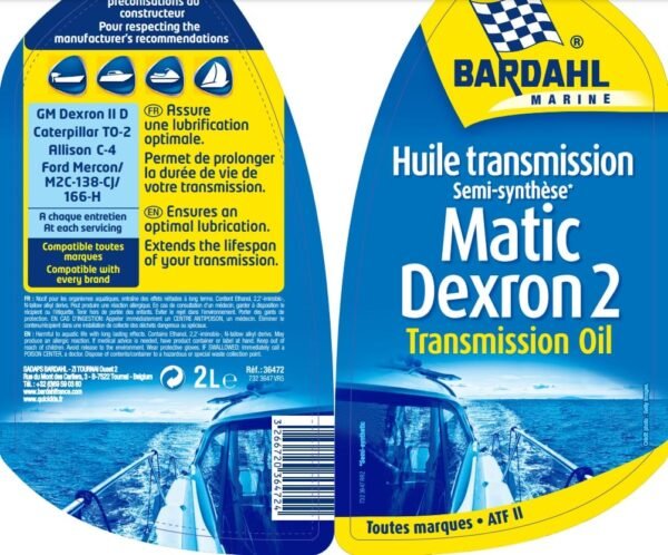 ATF течност за плавателни съдове Bardahl Marine Matic Oil Dexron II 36472 2 л.